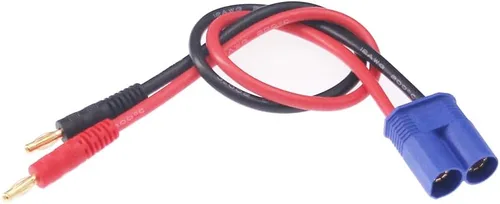 Miniatura 2 de 2 unids EC8 Conector Plug a 0.157 in Banana Plugs Carga Batería Cable Adaptador Cable 12awg 11.8 in