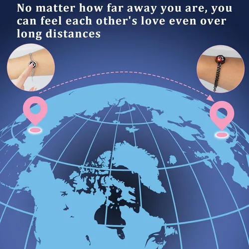 Miniatura 2 de EAOYAO Long Distance Touch Bracelets, Couples Bracelets, Remote Smart Matching Couples Bracelet for Couples Suitable for Long Distance Relationship