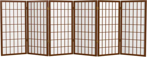 Biombo portátil simple de 3 pies Biombo Shoji para dividir una cuarto, clásico diseño japonés, 4 tamaños y 6 colores, Madera, Walnut