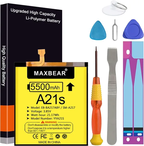 Miniatura 10 de MAXBEAR - Batería para Galaxy A12, (actualizada) 5800mAh 3.85V, batería de repuesto de polímero de litio EB-BA217ABY para Samsung Galaxy A12