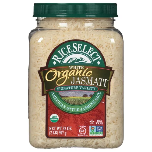 Miniatura 9 de RiceSelect Arroz integral Texmati orgánico, grano largo, grano entero, sin gluten, sin OMG, 32 onzas (paquete de 1 frasco)
