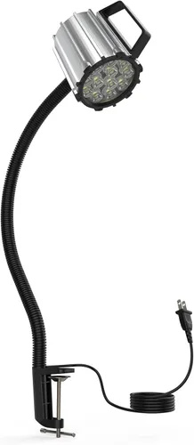 Miniatura 7 de Luz de trabajo de máquina LED de 18 W, luz de máquina de cuello de cisne flexible de 1800 lúmenes para prensa de taladro de máquina de torno
