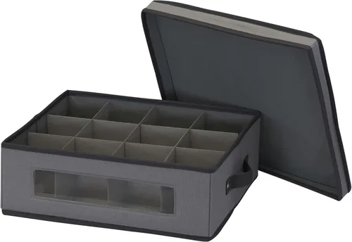 Miniatura 4 de Household Essentials Cofre para Tazas de Porcelana con 12 Compartimentos de Almacenamiento, con Ventana y Asas Laterales, Perfecto para Porcelana