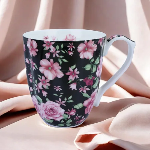 Miniatura 4 de Tazas de café de porcelana de hueso de 14 onzas para mujer, taza de café floral, tazas de té, tazas de café novedosas, regalo para mujeres, madres