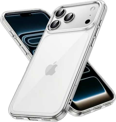 JETech - Funda para iPhone 17 Pro de 16 cm, cubierta a prueba de golpes sin amarillamiento, parte trasera transparente antiarañazos (transparente)