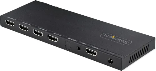 Miniatura 2 de StarTech HDMI-SPLITTER-44K60S - Divisor HDMI de 0.138 in, 4 puertos 4K 60Hz, escalador integrado, audio óptico