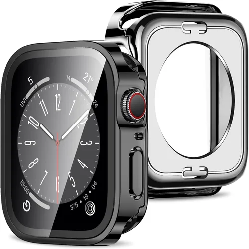 Miniatura 18 de Amizee Estuche 2 en 1 [Paquete de 2] Compatible con Apple Watch Series 9/8/ 7 de 45 mm con Protector de Pantalla Integrado, Cubierta Protectora