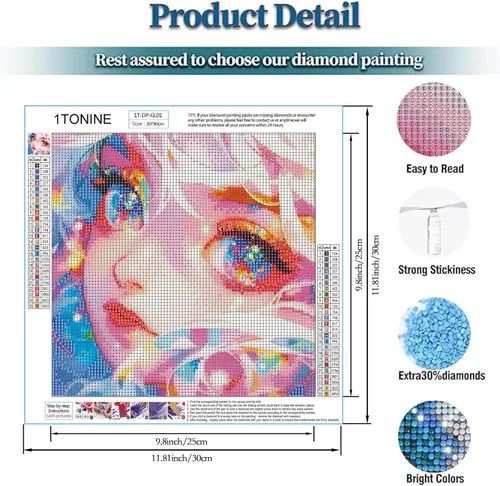 Kits de pintura de diamantes de fantasía para adultos, kits de arte de diamantes brillantes para principiantes, pintura de diamantes de ensueño para