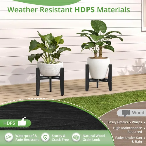 Miniatura 4 de LUE BONA HDPS - Soporte para plantas para interiores y exteriores, soporte moderno ajustable de mediados de siglo para plantas de 8 a 12 pulgadas