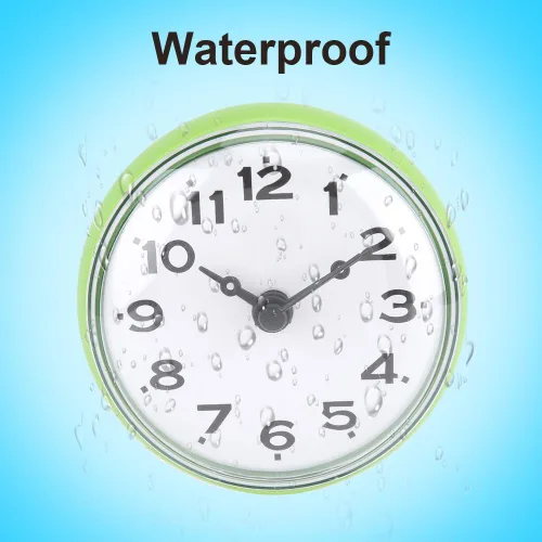 Miniatura 5 de Yosoo Reloj de ducha impermeable con ventosa de cara redonda árabe digital árabe reloj de ducha de baño accesorios de cocina (verde)