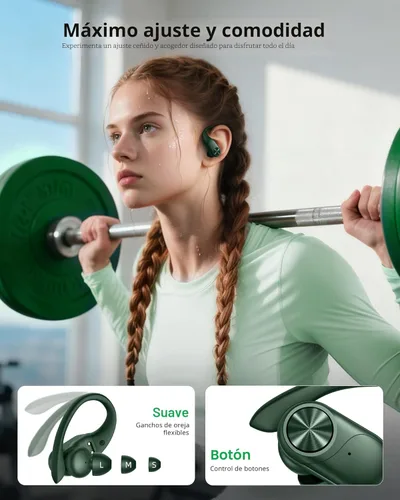 Miniatura 6 de PocBuds Auriculares Bluetooth Inalámbricos 80hrs Tiempo de Reproducción Estuche de Carga Inalámbrica Pantalla Digital Auriculares Deportivos