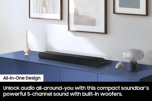 Miniatura 7 de Samsung Barra de sonido, Serie B (HW-B400F), 2.0 canales con woofer incorporado, mejora de voz y modo nocturno, expansión de sonido envolvente