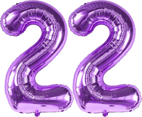 Miniatura 12 de KatchOn Globo Número 22 Plateado - 40 Pulgadas Globos Número 22 Globos Plateados Número 22, Decoraciones de Cumpleaños 22 para Hombres Globos