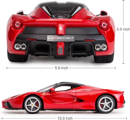Miniatura 4 de RASTAR Auto RC Auto de juguete modelo Ferrari LaFerrari a escala 1/14, control remoto por radio, auto de carreras R/C para niños y niños, rojo