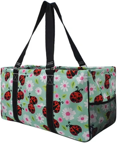 Miniatura 119 de NGIL Bolsa de comestibles reutilizable extra grande plegable de gran tamaño para comestibles, almacenamiento, picnic, playa, Estampado