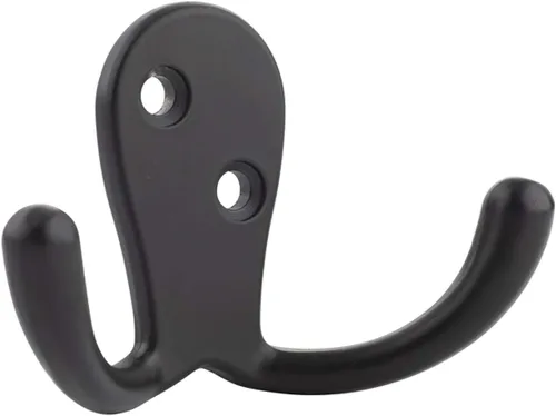 Miniatura 4 de Amazon Basics Gancho curvado de zinc para bata, color negro plano, paquete de 5 Curved