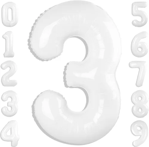 Miniatura 374 de Globos de números de 5 globos de 40 pulgadas, decoraciones de cumpleaños azules para niños y niñas, globos de números azul marino grandes