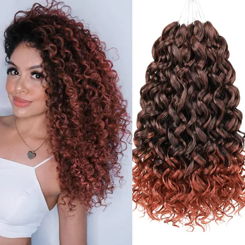 Miniatura 31 de Unionbeauty - Paquete de 8 mechones rizados con ganchillo GoGo, rizos de agua para mujer negra, rizos de playa, extensiones de cabello rizado 1b#