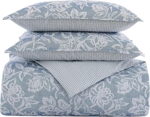 Miniatura 6 de Nautica Juego de edredón individual, ropa de cama reversible con funda a juego, decoración floral para habitación, artículos esenciales para Tortola