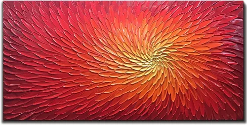 Miniatura 11 de AMEI Arte, 24 x 48 pulgadas, pintado a mano, obra de arte moderna con flores azules y blancas, pintura al óleo de madera en el interior enmarcado