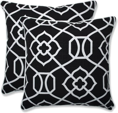 Miniatura 36 de Pillow Perfect Trellis - Almohadas para interiores y exteriores, 2 unidades, lumbares, 11.5 x 18.5 pulgadas, color negro