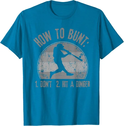 Miniatura 9 de Cómo Bunt Don't Hit A Dinger - Camiseta divertida de béisbol y sóftbol, Negro, S