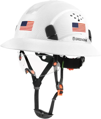 Miniatura 10 de GREEN DEVIL Casco de seguridad de construcción ventilado de ala completa, casco de seguridad aprobado por la OSHA Cascos De Construccion ABS