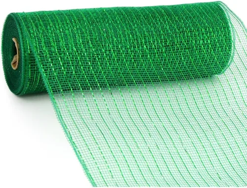 Miniatura 3 de Malla decorativa verde esmeralda metálica – 10 pulgadas x 10 yardas, primavera, corona, guirnalda, adorno de árbol, lazos, regalos, guirnaldas