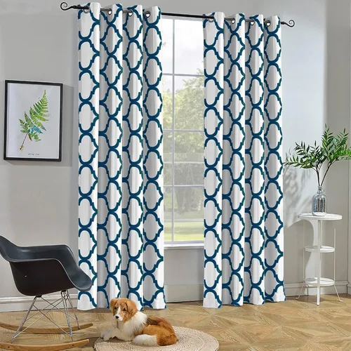 Miniatura 42 de Melodieux - Cortina opaca con aislamiento térmico y ojales, de estilo marroquí, 100 x 84 pulgadas, color gris (1 panel)