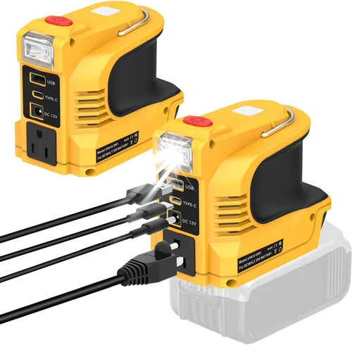 Miniatura 10 de Inversor de corriente real de 220 W compatible con batería DeWalt de 20 V, CC 20 V a CA 110 V-120 V estación de energía portátil con 1 salida de CA