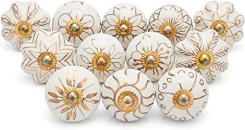 Miniatura 6 de Pomos de cerámica antiguos pintados a mano, contemporáneos tiradores de cajón de tocador y pomos de manija de muebles para armarios, armarios