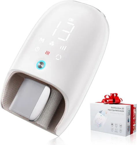 NOWWISH Masajeador de manos con calor y compresión, masajeador eléctrico inalámbrico para artritis y alivio del túnel carpiano, 6 modos y 6