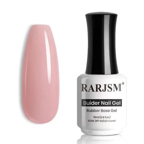 Miniatura 35 de RARJSM Esmalte de uñas de gel con base de goma de fibra de vidrio rosa y flor de cerezo desnudo, para reparar uñas rotas, fortalecedor, capa base