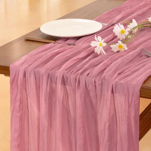 Miniatura 42 de Socomi - 10 caminos de mesa de gasa, estilo bohemio y rústico, para primavera, Pascua, bodas, fiestas, baby showers, cumpleaños y decoración, 120
