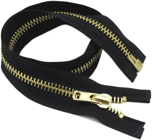 Miniatura 4 de YaHoGa #10 - Cremallera separadora de chaqueta de 8 pulgadas de latón, cremallera de metal, cremalleras de metal resistentes para chaquetas, abrigos