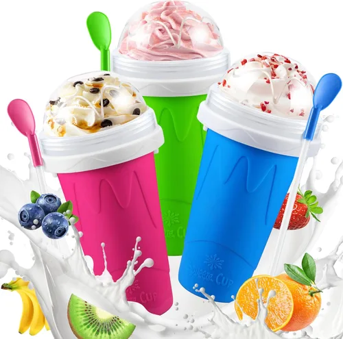 Miniatura 6 de Tgosomt Taza de Granizado, Taza Mágica de Granizado Rápido Congelado, Fabricante de Helado, Cosas Divertidas y Cool (Verde)