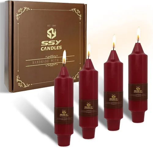 Candelabros Rojos para Velas Cónicas Cortas de 5 pulgadas, Lindos Portavelas Pequeños Torcidos en Espiral, Candelabros Cónicos en Espiral para
