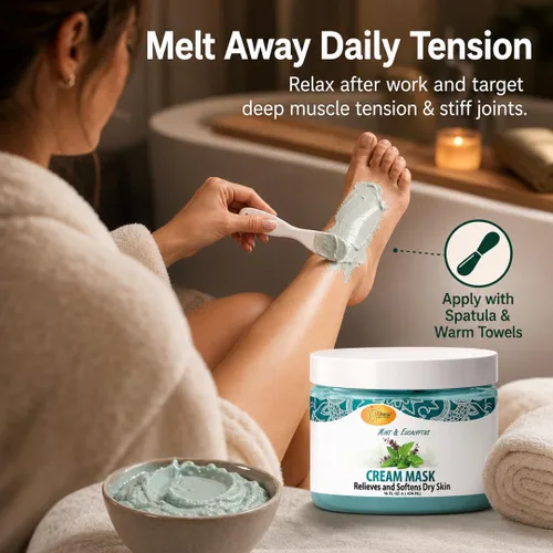 Miniatura 4 de SPA REDI - Mascarilla de crema corporal y pies, menta y eucalipto, 16 onzas - Masaje de pedicura para pies y cuerpo cansados, hidratante, piel fresca