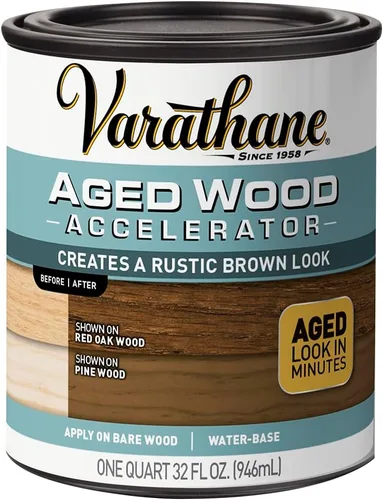 Varathane 331305-2PK Acelerador de madera envejecida, cuarto de galón, marrón, paquete de 2 café envejecido.
