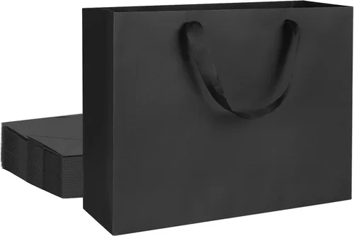 Miniatura 13 de Bolsas de regalo de papel kraft extra grandes, 12 piezas, blancas, 16 x 6 x 12 pulgadas, asas de cinta, bolsas de fiesta, boda y compras