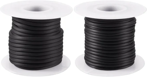 Miniatura 83 de FASHEWELRY 3 rollos de cables de goma huecos para tejer, cable de peluquero de 0.079 pulgadas (0.079 in), cables de silicona para tejer puntada