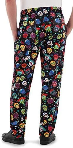 Miniatura 2 de Pantalón de chef con estampado Calavera (XS-3X) Corte holgado tradicional, 100% algodón, cintura elástica