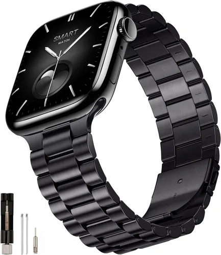 SUNFWR Compatible con Apple Watch Band 40mm 41mm 38mm 42mm (Series 10 11) para Mujeres y Hombres, Correa de Acero Inoxidable para iWatch para Apple