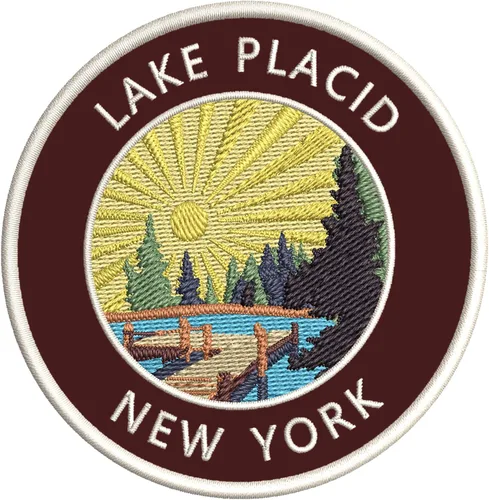 Miniatura 7 de Lake Dock - Lake Placid - Nueva York 3.5" bordado DIY hierro o coser parches decorativos vacaciones aventura tema novedad apliques