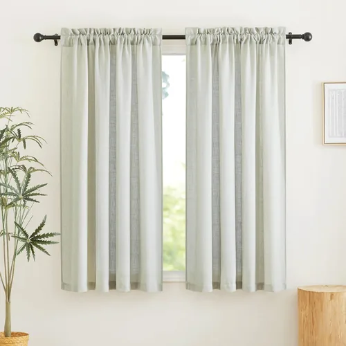 Miniatura 28 de RYB HOME Cortinas extralargas de 108 pulgadas de largo, transpirables con bolsillo para barra, cortinas traslúcidas blancas para sala de estar