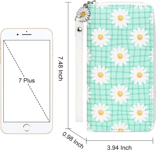Miniatura 3 de KUKOO Womens Printed Zip Around Wallet Phone Clutch Purse Card Holder Organizer