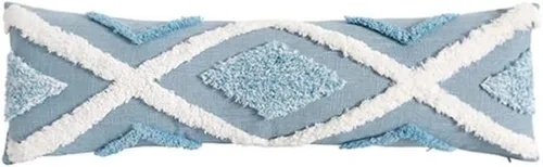 Funda de almohada geométrica moderna, acogedora funda de almohada con borlas, funda de almohada tejida copetuda, funda de cojín lumbar bohemia color