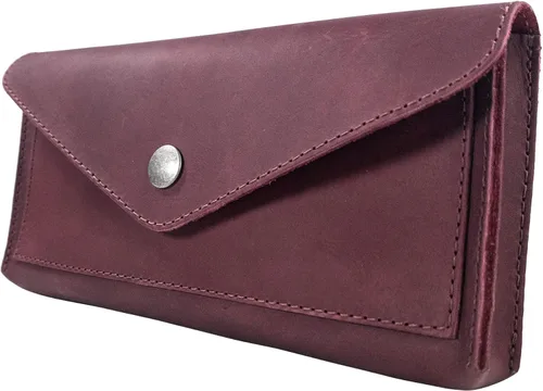 Miniatura 8 de Hide & Drink, Cartera grande de cuero para mujer, organizador de dinero, billetes planos, bolsa, estuche, elegante, hecho a mano, Bourbon Marrón