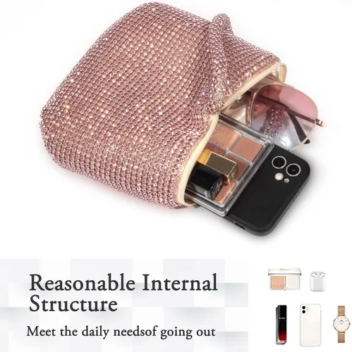 Miniatura 4 de AOYUNHUI Hand Bags Purses for Women Rhinestone Hobo Bag for Women Clutch Purses for Women for Wedding Reception Prom Reunion