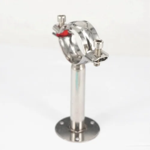 Miniatura 3 de 1pc Fit Tube O/D 45mm Pole Length 100mm 304 Stainless Steel Pipe Clamp Clip Support Bracket with Base Plate